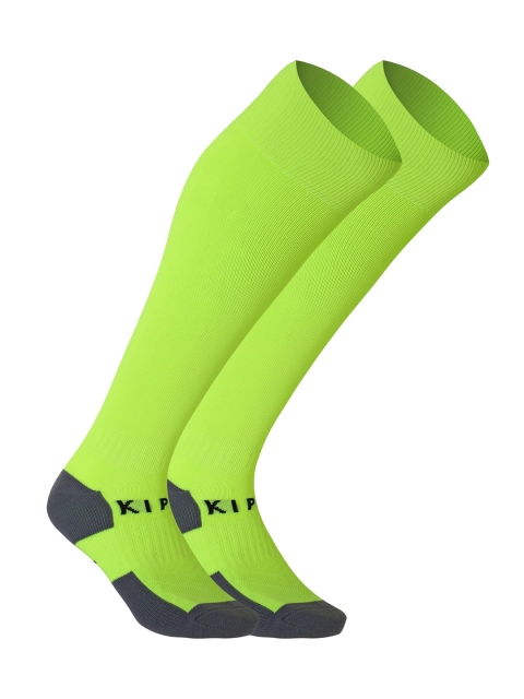 

Kipsta By Decathlon Kids Green Colourblocked Calf-Length Football Socks F500