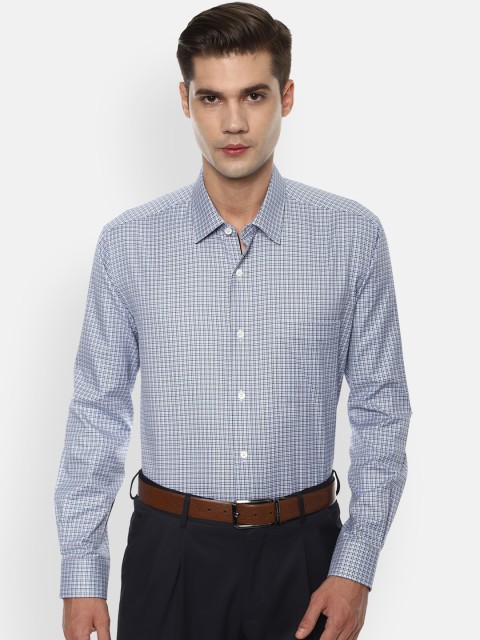 

Luxure by Louis Philippe Men Blue Regular Fit Checked Formal Shirt
