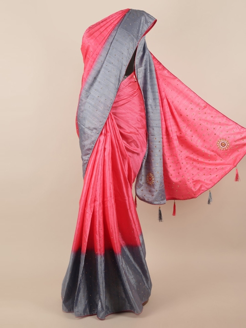 

Pothys Coral Pink Embellished Saree
