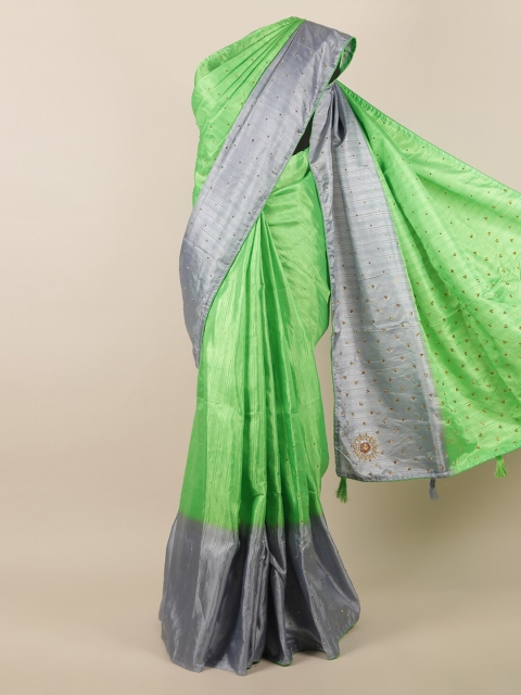 

Pothys Green Embellished Saree