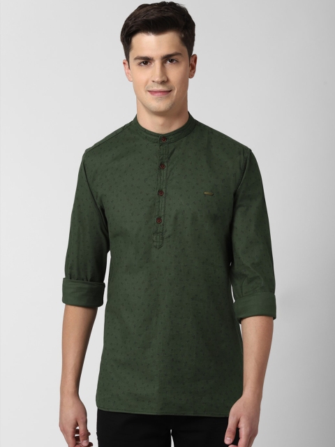 

Peter England Casuals Men Olive Green Slim Fit Printed Casual Shirt