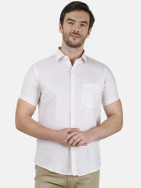 

Monte Carlo Men White Regular Fit Striped Casual Shirt