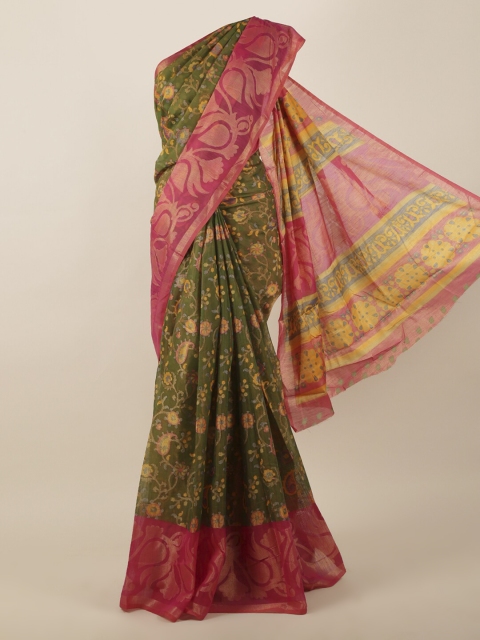 

Pothys Green & Pink Jute Silk Woven Design Saree