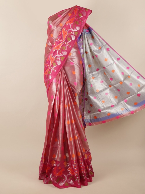 

Pothys Magenta Woven Design Jute Silk Saree