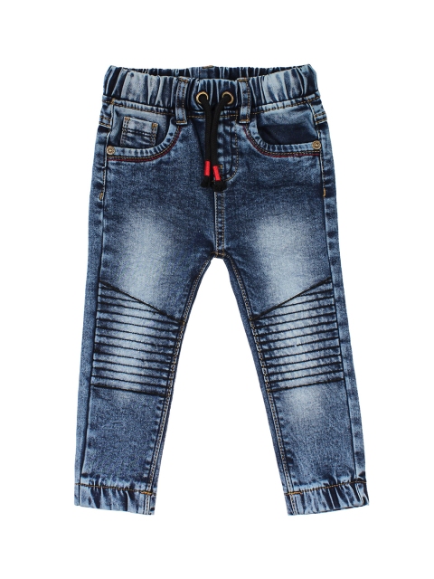 

Lil Lollipop Unisex Kids Blue Solid Pure Cotton Regular Fit Joggers, Navy blue