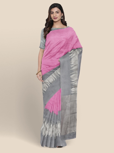 

KLM Fashion Mall Pink Woven Design Kanjeevaram Saree