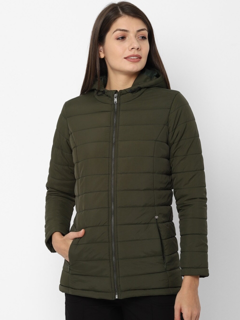 

Allen Solly Woman Women Olive Green Solid Puffer Jacket