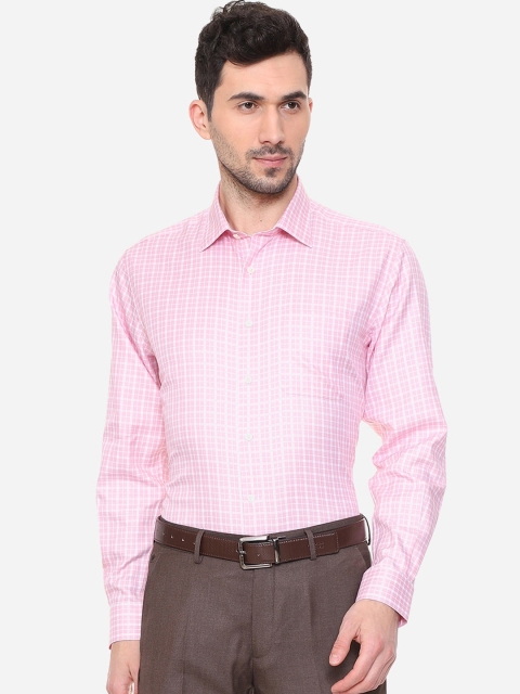 

Luxure by Louis Philippe Men Pink Regular Fit Checked Pure Cotton Formal Shirt