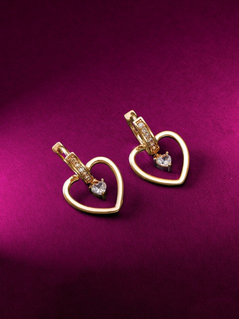 

aadita Gold-Toned Geometric Drop Earrings