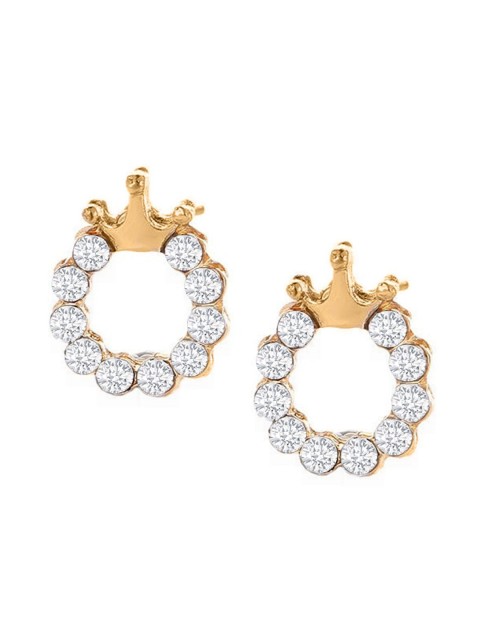 

OOMPH Gold-Toned Contemporary Crown Shape Studs