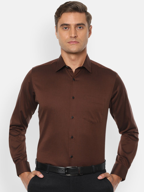 

Van Heusen Men Brown Pure Cotton Regular Fit Solid Formal Shirt