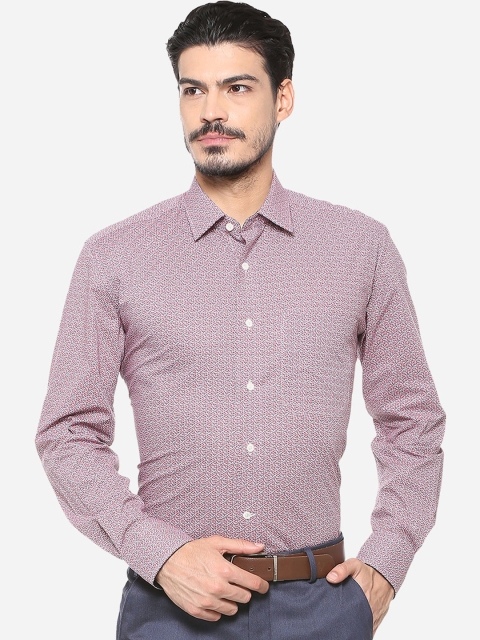 

Luxure by Louis Philippe Men Red & White Regular Fit Printed Pure Cotton Casual Shirt