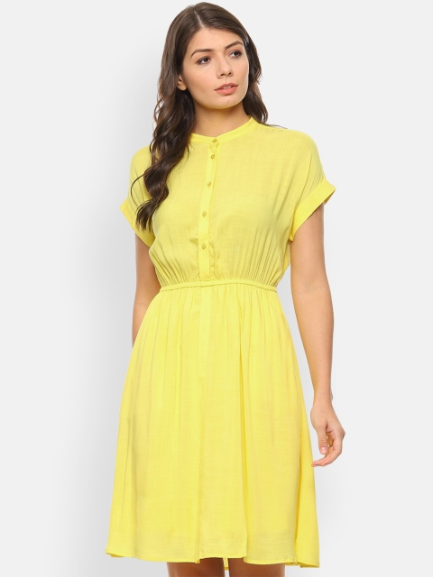 

Van Heusen Woman Yellow Solid A-Line Dress