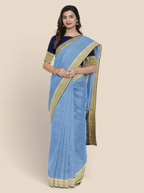 

KLM Fashion Mall Blue Printed Banarasi Saree
