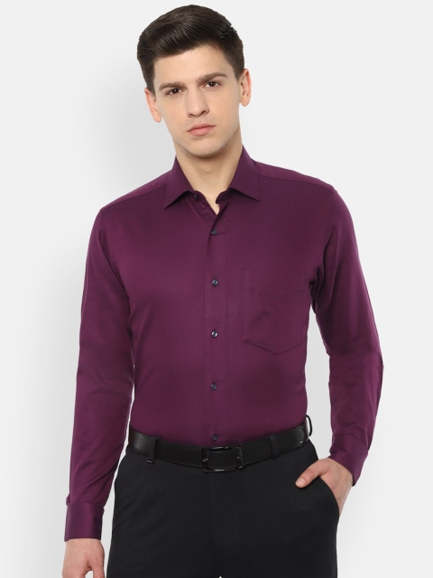 

Van Heusen Men Purple Pure Cotton Regular Fit Solid Formal Shirt