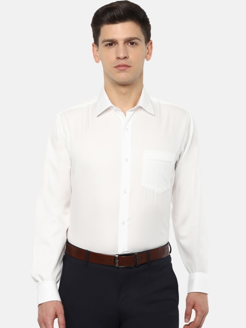 

Van Heusen Men White Pure Cotton Regular Fit Self Design Formal Shirt