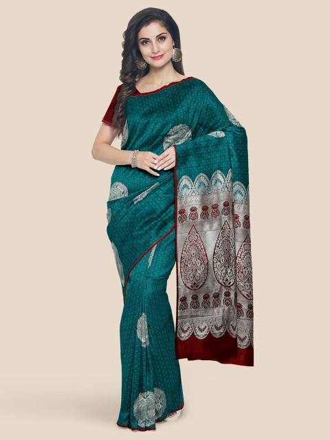 

KLM Fashion Mall Green Solid Kanjeevaram Saree