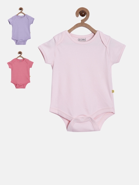 

Aomi Kids Infant Pack of 3 Solid Body Suits, Blue