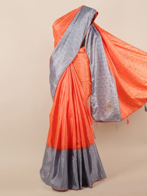 

Pothys Orange Embellished Saree