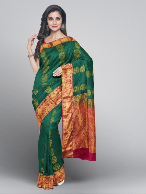 

KLM Fashion Mall Green Woven Design Kanjeevaram Saree