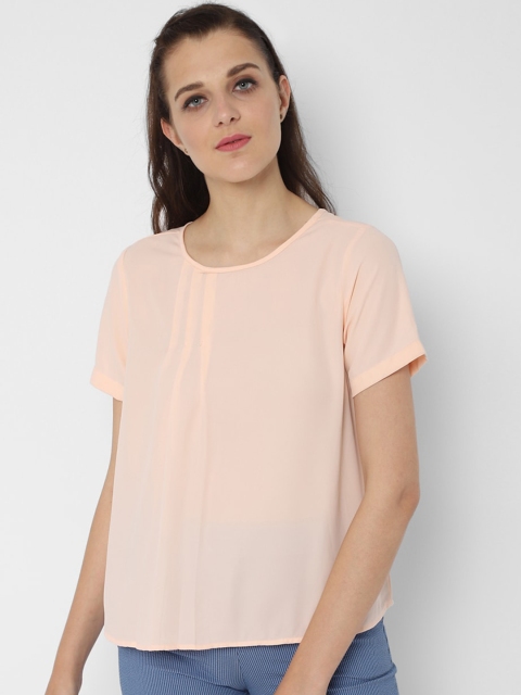 

Allen Solly Woman Peach-Coloured Regular Pleated Detail Top