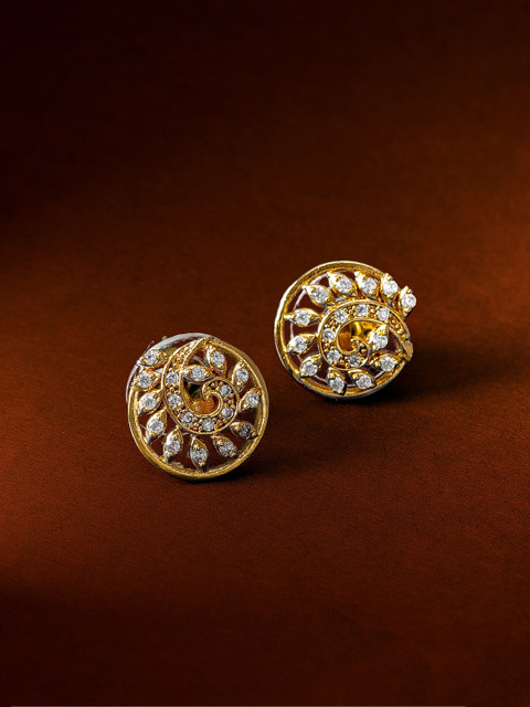 

aadita Gold & Silver Toned Circular Shape Studs