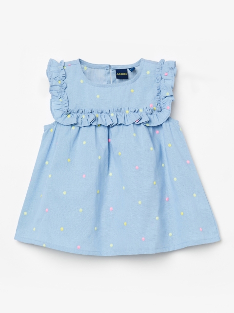 

Juniors by Lifestyle Girls Blue Embroidered A-Line Dress