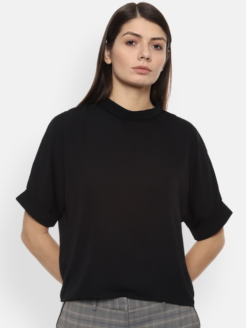 

Van Heusen Woman Black Solid Regular Top