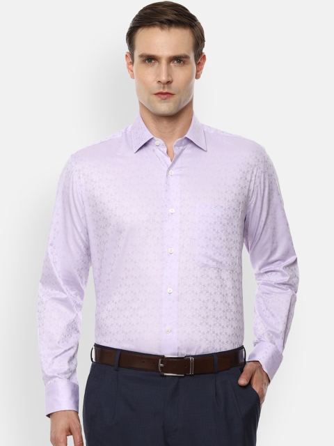 

Luxure by Louis Philippe Men Purple Regular Fit Self Design Formal Shirt