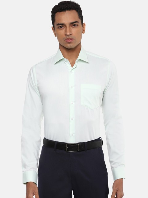

Van Heusen Men Green Pure Cotton Slim Fit Solid Formal Shirt