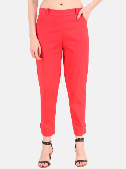 

Aawari Women Pink Regular Fit Solid Regular Trousers