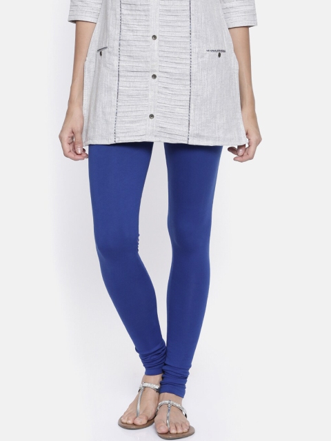 

Bitz Women Blue Solid Organic Cotton Churidar-Length Leggings