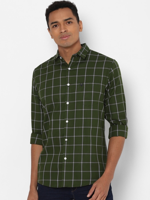 

Allen Solly Men Green & White Slim Fit Checked Casual Shirt
