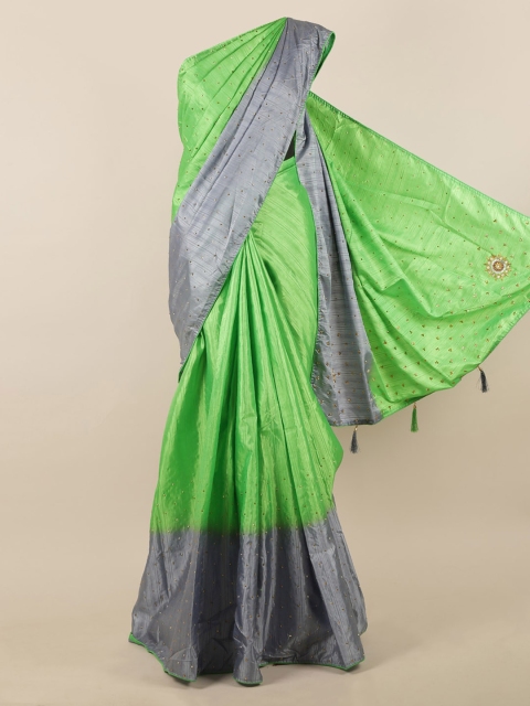 

Pothys Green Embellished Saree