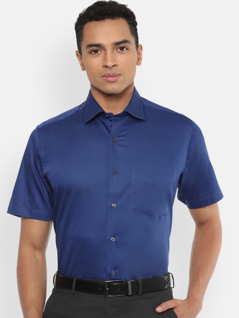 

Van Heusen Men Blue Pure Cotton Regular Fit Solid Formal Shirt