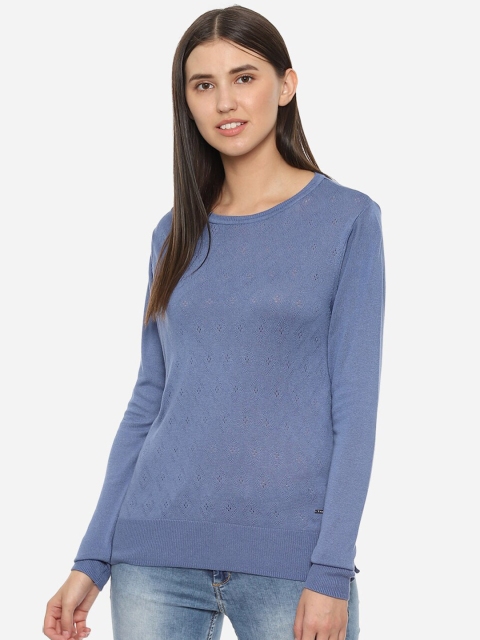 

Van Heusen Woman Blue Open Knit Sweater