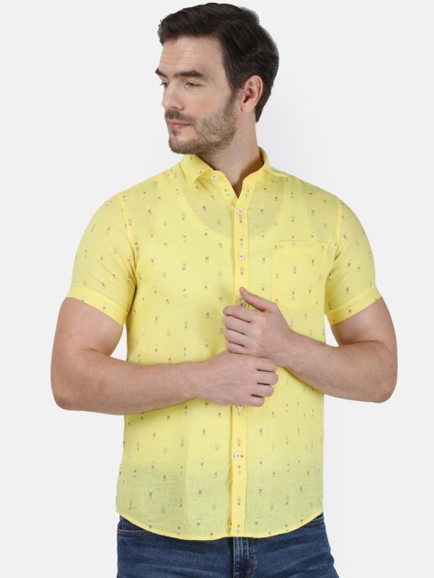 

Monte Carlo Men Yellow Regular Fit Printed Casual Shirt