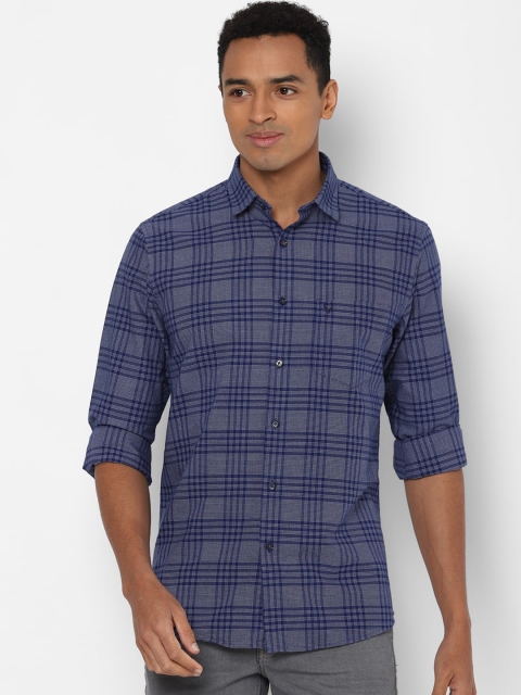

Allen Solly Men Navy Blue Slim Fit Checked Casual Shirt