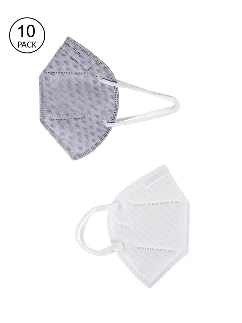 OOMPH Unisex Pack Of 10 5-Ply Reusable Anti-Pollution KN95 Face Masks, Grey