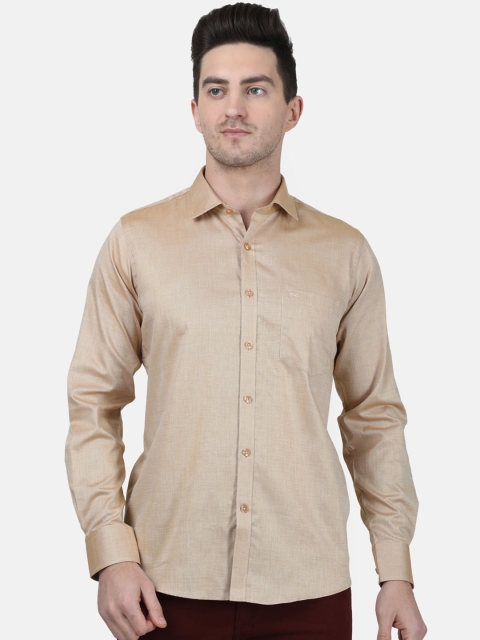 

Monte Carlo Men Brown Regular Fit Solid Pure Cotton Casual Shirt