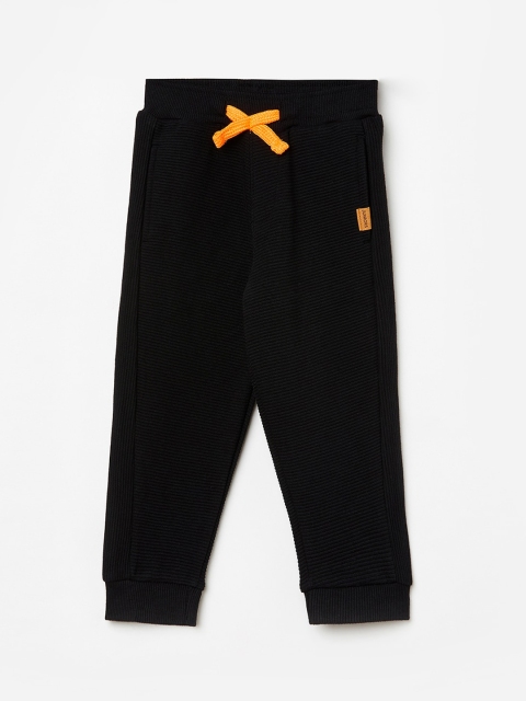 

Juniors by Lifestyle Infants Boys Black Solid Straight-Fit Joggers