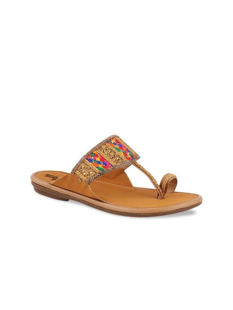 

Shoetopia Women Beige One Toe Flats