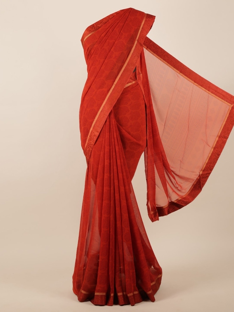 

Pothys Rust Orange Printed Saree