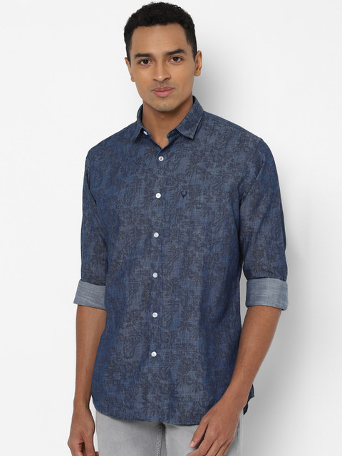 

Allen Solly Men Blue Slim Fit Printed Pure Cotton Casual Shirt