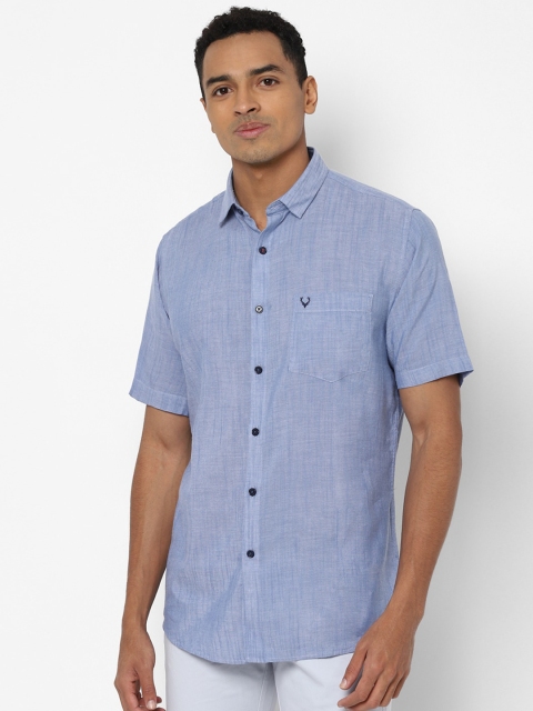 

Allen Solly Men Blue Slim Fit Solid Pure Cotton Casual Shirt