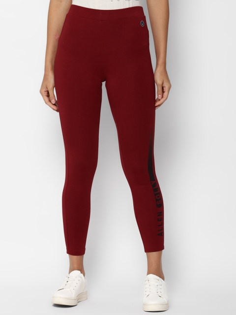 

Allen Solly Woman Maroon Solid Leggings