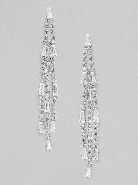 

TOKYO TALKIES X rubans FASHION ACCESSORIES Silver-Plated Zircon Contemporary Drop Earrings