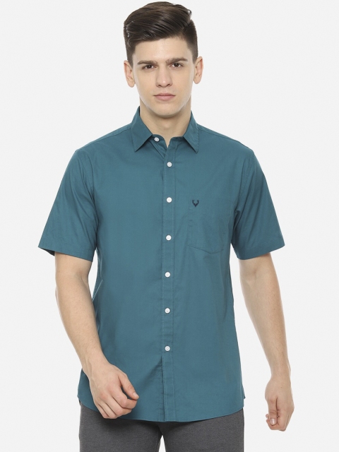 

Allen Solly Men Teal Slim Fit Solid Casual Shirt