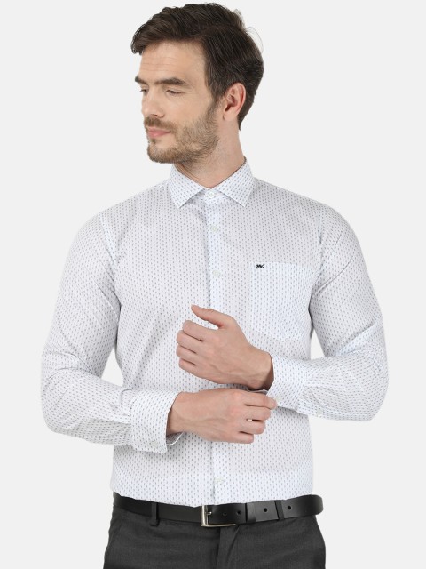 

Monte Carlo Men White Regular Fit Printed Casual Shirt