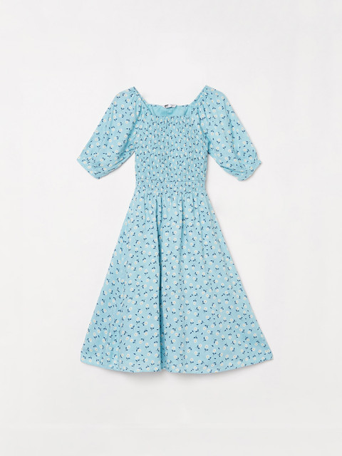 

Fame Forever by Lifestyle Girls Blue Printed Fit and Flare Dress